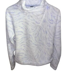 All in Motion White and Gray Cowl Neck Sweater
